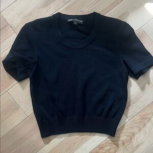 Saint John’s Basics Cashmere-Cotton Blend Shrunk Waist knit T Shirt